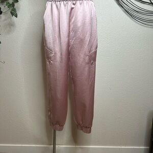 Express Pink Satin Jogger Pants